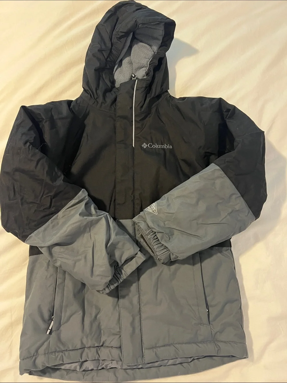 Columbia Gray & Black Hooded Winter Jacket with Snow Pants
